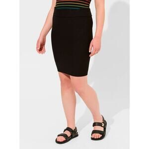 Torrid Black Knit Foldover Pencil Skirt Sz 3 3X 22/24 Knee Length Versatile